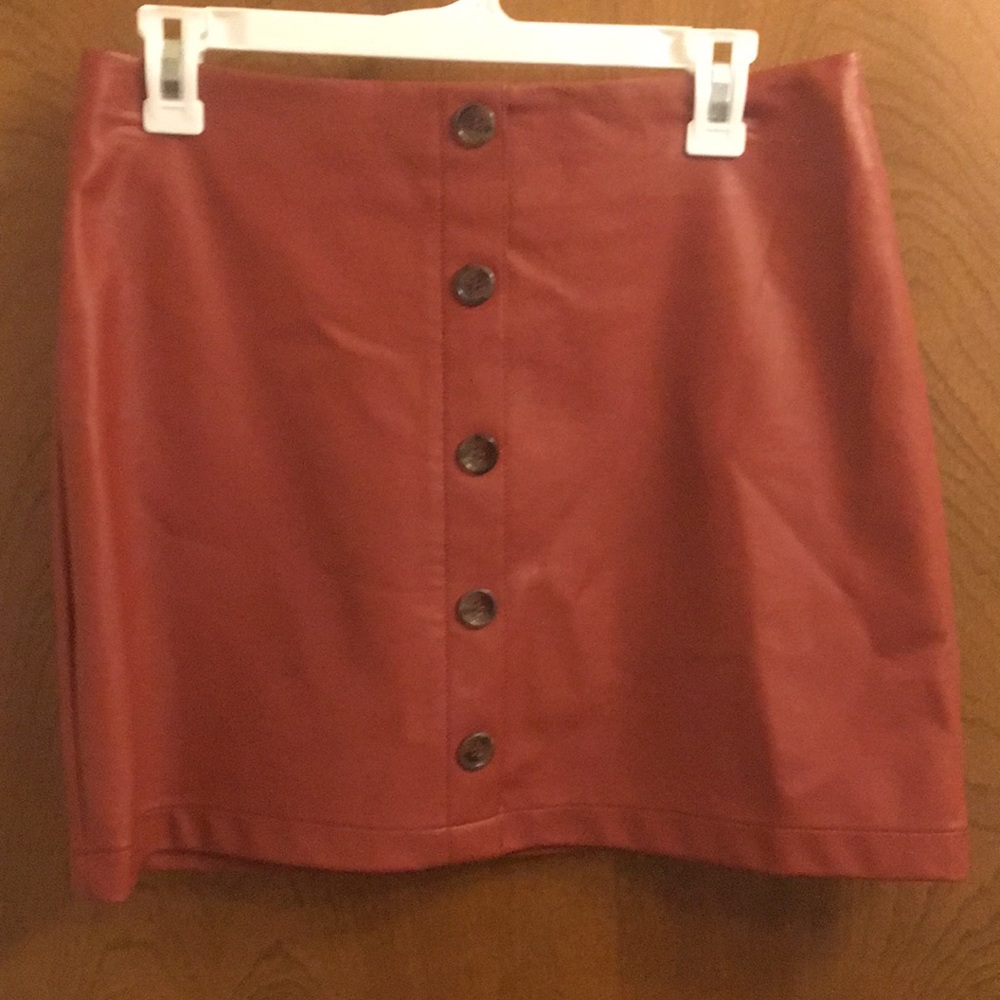 Forever 21 Burnt Orange Faux Leather Skirt